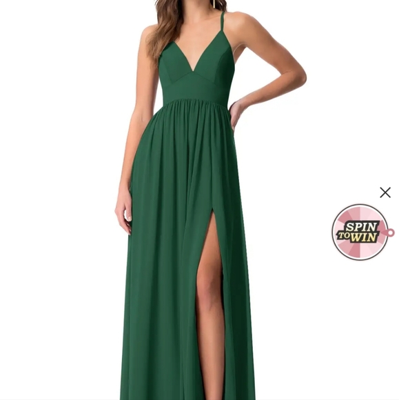 NWT: BRAND NEW w tags Azazie "dark green" Aaida Style dress - Picture 1 of 10